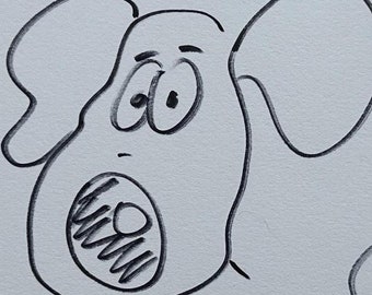 ニック・パークによるグルミットのスケッチ画 - オリジナルイラストアート - 直筆サイン