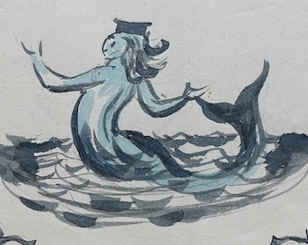 EH Shepard（くまのプーさんアーティスト）英国海軍の人魚 - オリジナルイラストアート