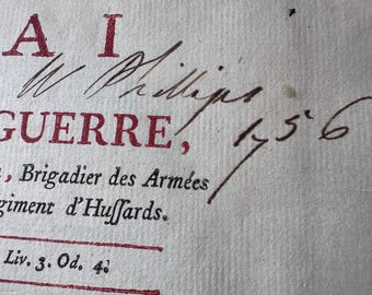 Signed, British General, 2nd in Command of British Army at Battle of Saratoga Surrender, Revolutionary War