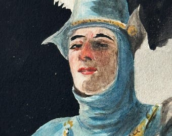 Medieval Theatre Costume Design Drawing for Pages at Court - Original Illustration Art