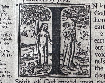1722 Single Bible Page - Birth Year of Samuel Adams - Declaration Signer and Father of the Revolution