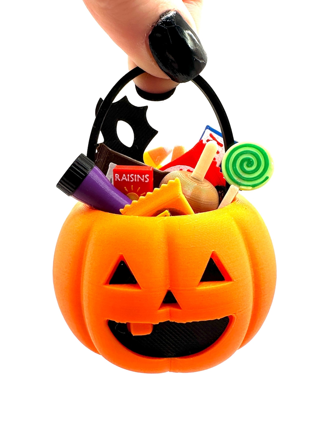 Mini 3D Printed Halloween Jack O Lantern Pumpkin Trick or Treat With ...