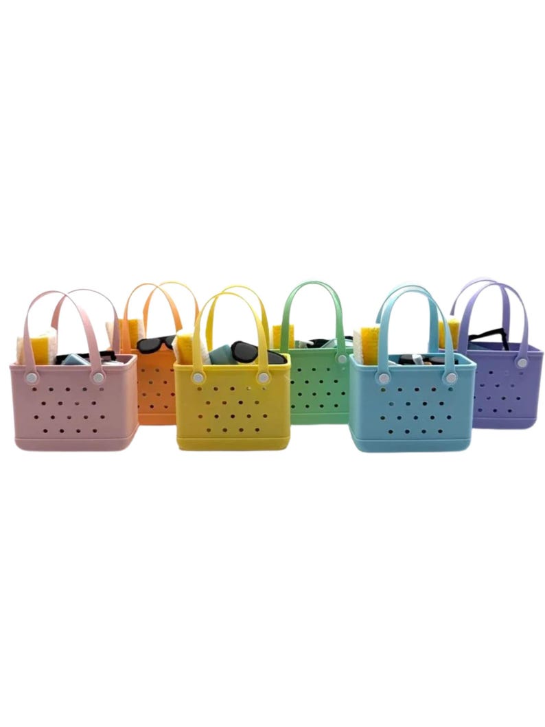 Mini 3D Printed Bogg Beach Bag 10 Color Options w/ towel, sunscreen, sandals, sunglasses, book, Stanley mug, Lunchables Miniverse Summer image 11