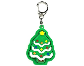 Christmas Tree Fidget Clicker Keychain- Portable Sensory Toy for Focus & Anxiety, Christmas