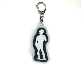 Statue of David Fidget Clicker Keychain- Portable Sensory Toy for Focus & Anxiety, Renaissance, Michelangelo