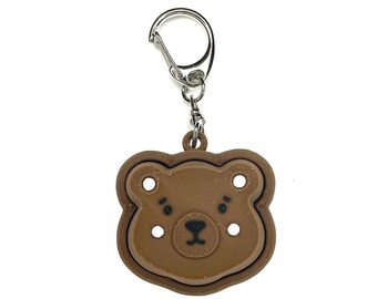 Teddy Bear Fidget Clicker Keychain- Portable Sensory Toy for Focus & Anxiety, Animals, Pets, Fun, Cute