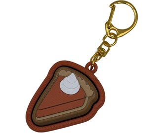 Pumpkin Pie Slice Clicker Keychain- Portable Sensory Toy for Focus & Anxiety, Drinks, Food, Autumn, Fall, Halloween, Thanksgiving