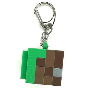 Minecraft Grass Cube Block Fidget Clicker Keychain- Portable Sensory Toy for Focus & Anxiety, Gaming, Unique Gift