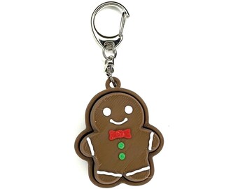 Gingerbread Man Fidget Clicker Keychain- Portable Sensory Toy for Focus & Anxiety, Christmas