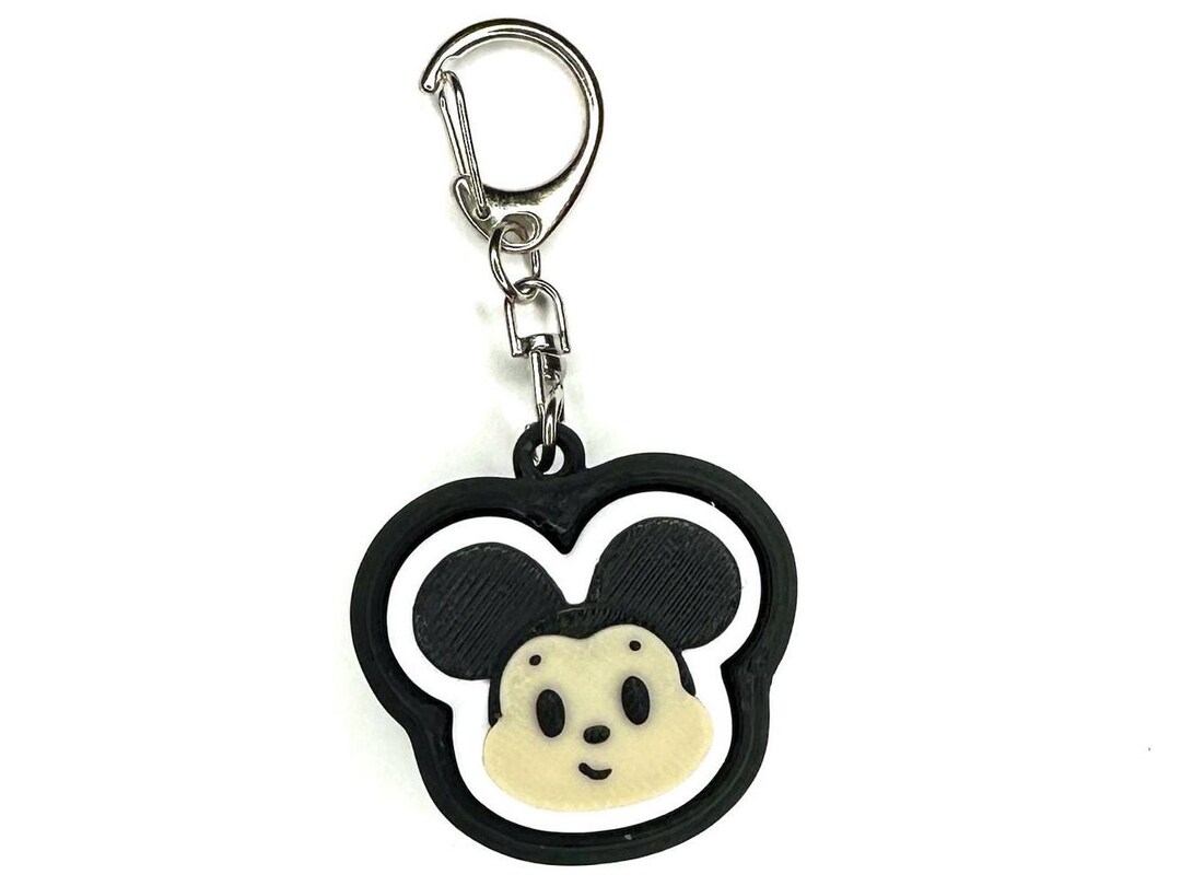 Cute Mickey Mouse Shaped Fidget Clicker Keychain Portable Sensory Toy