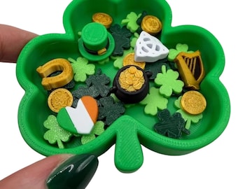 Mini 3D Printed St. Patrick's Day Fidget Dish Leprechaun Hat, Pot of Gold, Harp, Horseshoe, Coins, Shamrock, Celtic Knot, St Pattys, Ireland