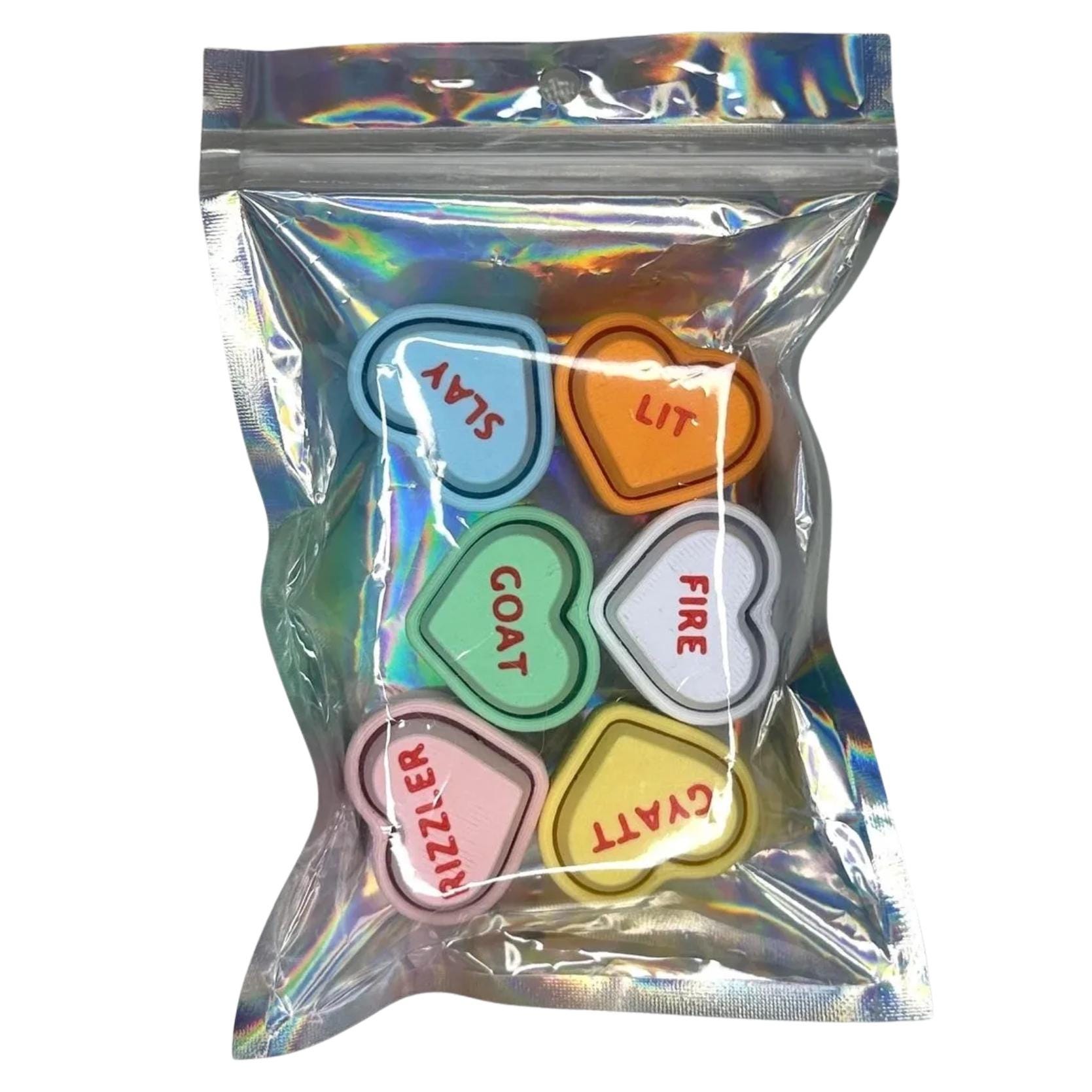 Brain Rot Conversation Heart Mini Fidget Clicker Set of 6