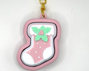 Pastel Stocking Fidget Clicker Keychain- Portable Sensory Toy for Focus & Anxiety, Christmas, Stocking Stuffer