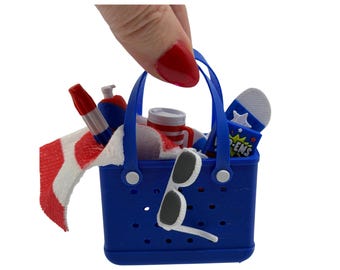Mini 3D Printed Patriotic Bogg Beach Bag 3 Color Options Independence Day, 4th of July, USA, America, Miniverse, Summer