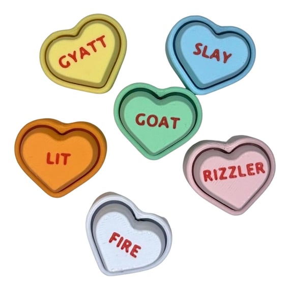 Brain Rot Conversation Heart Mini Fidget Clicker Set of 6