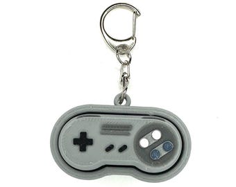SNES Inspired Video Game Controller Fidget Clicker Keychain- Portable Sensory Toy for Focus & Anxiety, Gaming, Unique Gift