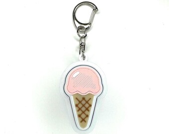 Ice Cream Fidget Clicker Keychain- Portable Sensory Toy for Focus & Anxiety, Food, Snacks