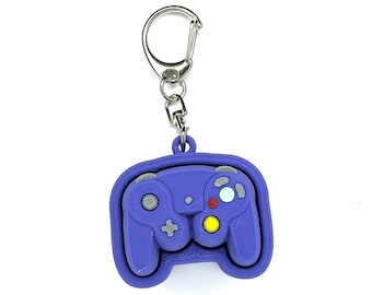 Game Cube Video Game Controller Inspired Fidget Clicker Keychain- Portable Sensory Toy for Focus & Anxiety, Gaming, Unique Gift