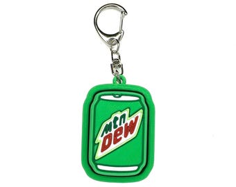 Mountain Dew Soda Can Fidget Clicker Keychain- Portable Sensory Toy for Focus & Anxiety, Drinks, Snacks