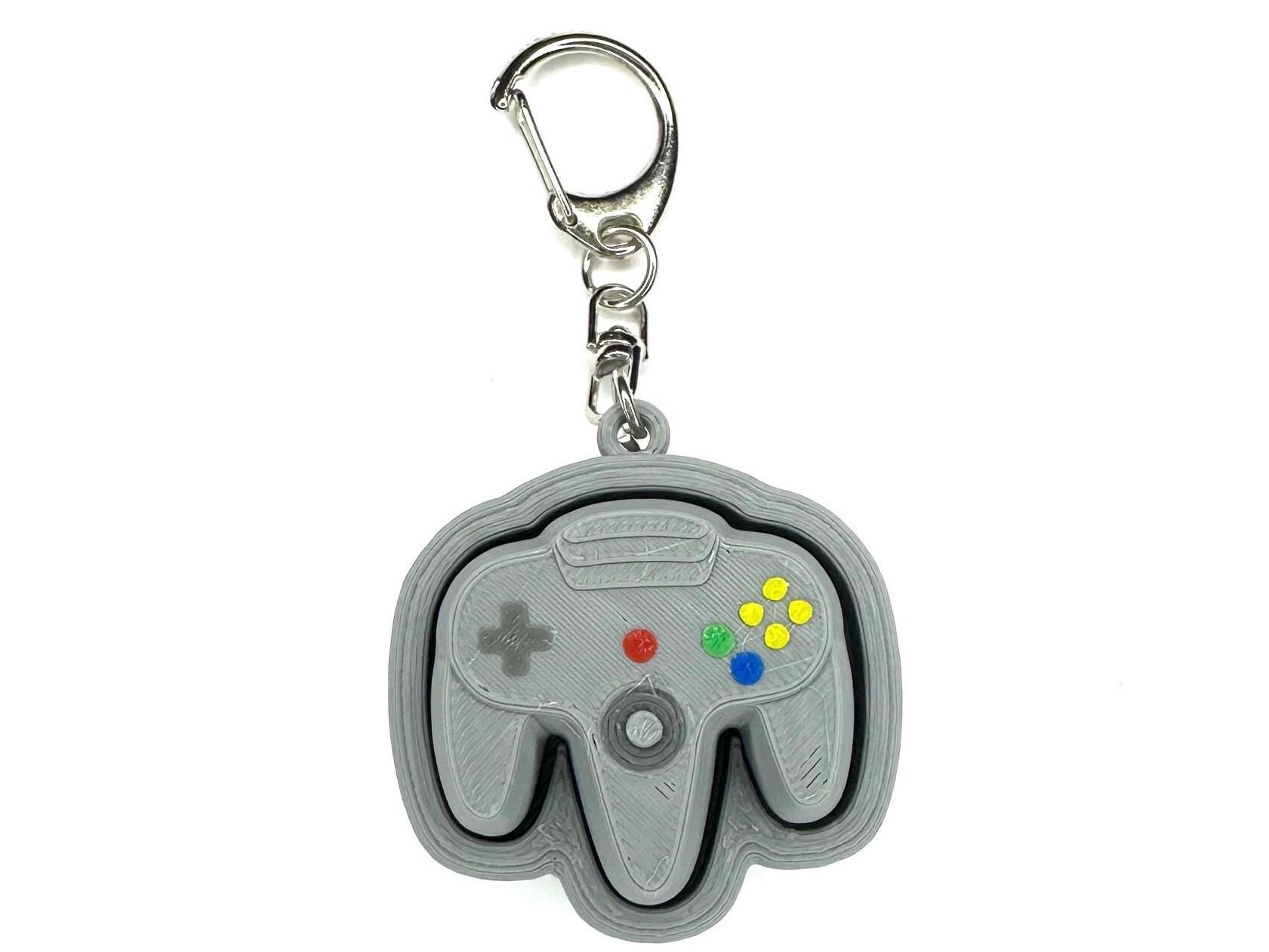 N64 Inspired Video Game Controller Fidget Clicker Keychain