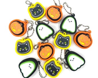 Mini Halloween Fidget Clicker Handout Pack of 12 Trick or Treat, Parties, Goodie Bags, Black Cat, Ghost, Jack o Lantern Pumpkin, Classroom