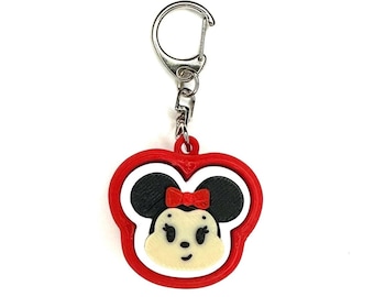 Cute Minnie Mouse Shaped Fidget Clicker Keychain- Portable Sensory Toy for Focus & Anxiety