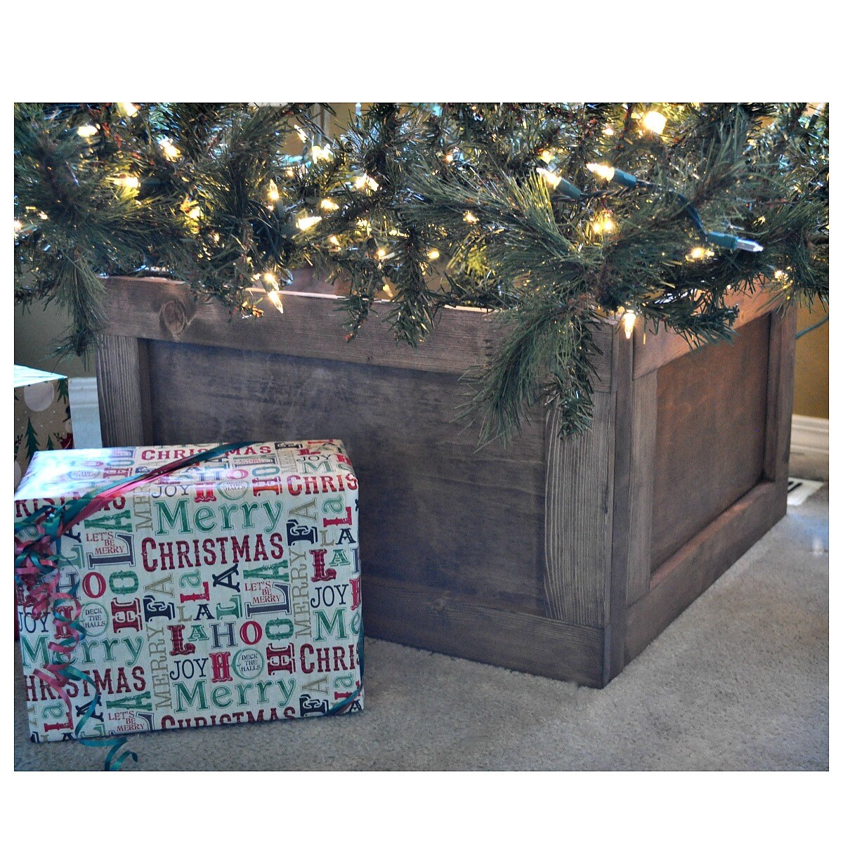 Foldable Wood Christmas Tree Box Collar Etsy
