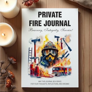 Firefighter Present - Hardcover Journal, Notebook, Diary with Black Pen in Luxury Gift Box - Happy Birthday & Thank you Fireman Gift Card