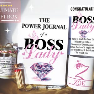 Personalized Birthday Lady Boss Gift Ideas for Your Boss Diary Notebook Journal Custom Mug Scented Funny Candle & Card Secretary Presents