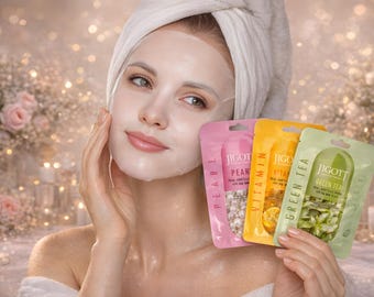 Koreańska maska w płachcie, maska do twarzy z perłami i witaminą zielonej herbaty, nawilżająca maska w ampułce, prezent dla niej z pielęgnacji skóry K Beauty