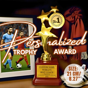 Custom Sport Trophy Award For Team Players & World&#39;s Best Coach Ever MVP Football Soccer Basketball Golf Swim Team Trophy Award Gifts