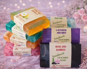 Saponetta alla glicerina fatta a mano, profumata e naturale, per creare una confezione regalo personalizzata, confezione regalo per la cura di sé, regalo di compleanno e festa della mamma per lei
