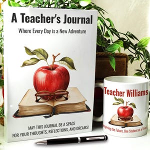 Meilleur cadeau pour un enseignant : agenda imprimé et mug personnalisé Idée cadeau unique pour la fête des enseignants Idées cadeaux pour la fête des enseignants