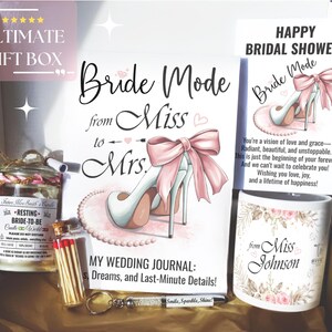 Personalized Bride To Be Gift Box Ideas Diary Notebook Journal Custom Mug Scented Funny Candle & Card Engagement or Bridal Party Presents