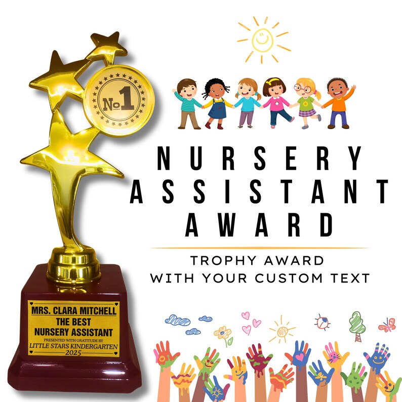 Mrs. Trophy Personalized Trophy Award for Kindergarten Grad and Nursery Staff Gift ...