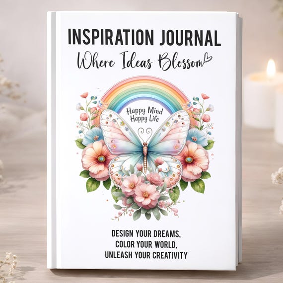 Inspirational Journal Notebook, Butterfly Motivation Journal, Creative Ideas Notebook, Self Growth Journal Gift, Motivational Notebook Gift