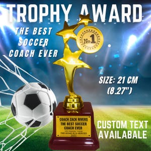Custom Trophy Award Best Soccer Coach, Soccer Manager Gift, Soccer Coach Present, Soccer Coach Gift Ideas, National Coach’s World Best Coach