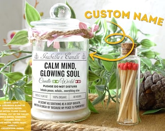 Personalized Wellness & Mindfulness Scented Candle Gift Box For Self Care Candle Jar Gift Set Positive Affirmation Stress Relief Candle Gift