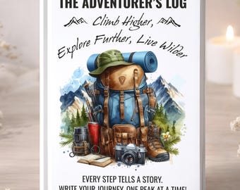 Adventure Journal Notebook, Hiking Travel Journal Gift Set Explorer Log Book Camping Gift for Hiker, Outdoor Adventure Diary Travel Journal