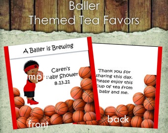 30 Baller Themed Tea Favors Baby Shower