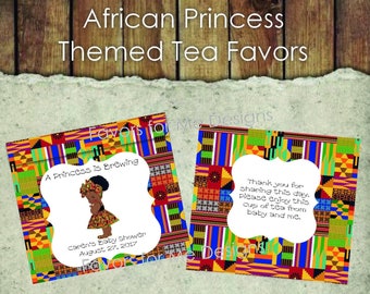 30 African Princess Baby Shower Tea Bag Favors