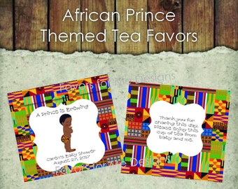 30 African Prince Baby Shower Tea Bag Favors