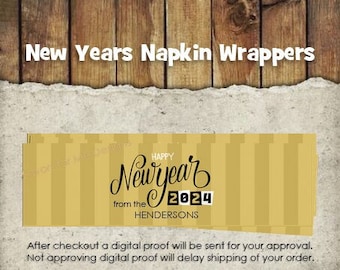 50 New Year Napkin Wrappers