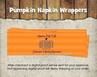 50 Pumpkin Napkin Wrappers