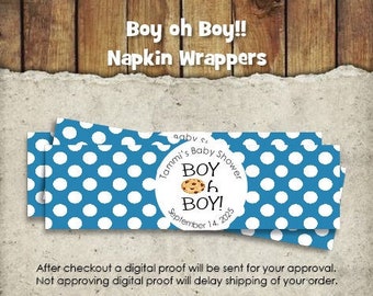 50 Cookie Themed Napkin Wrappers