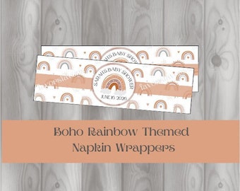 50 Boho Rainbow Inspired Napkin Wrappers