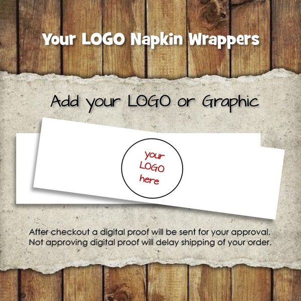 50 Personalized Logo Napkin Wrappers