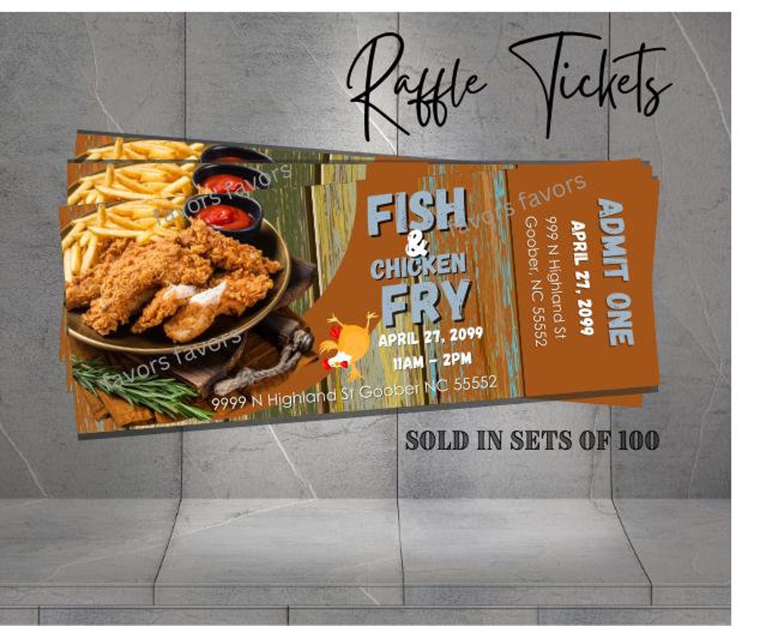 Fish Theme Raffle 100 Fish Fry Raffle Tickets - Etsy