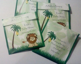 30 Baby Shower Jungle Tea Bag Favors