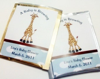 20 Baby Shower Giraffe Tea Labels